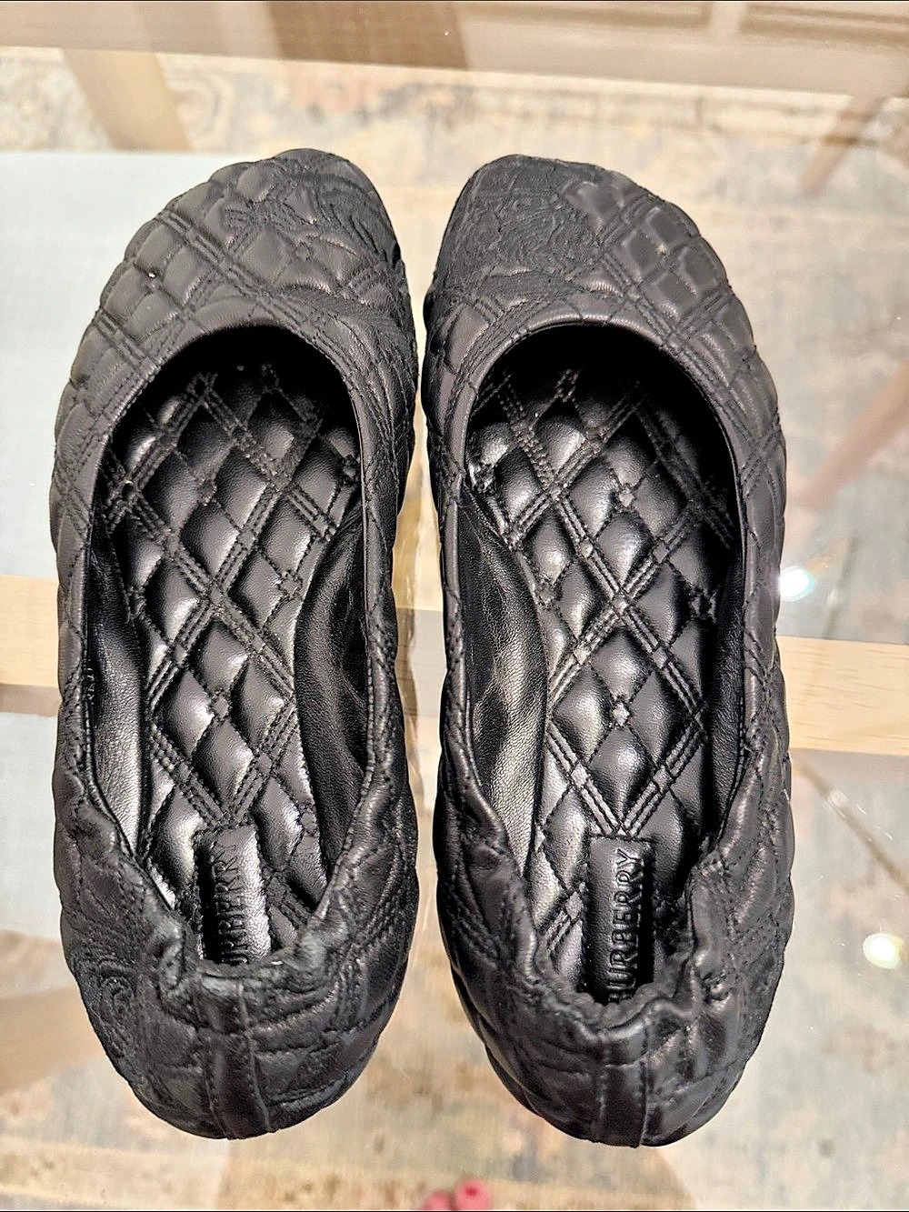 Burberry Sadler Quilted Leather Ballerina Flats